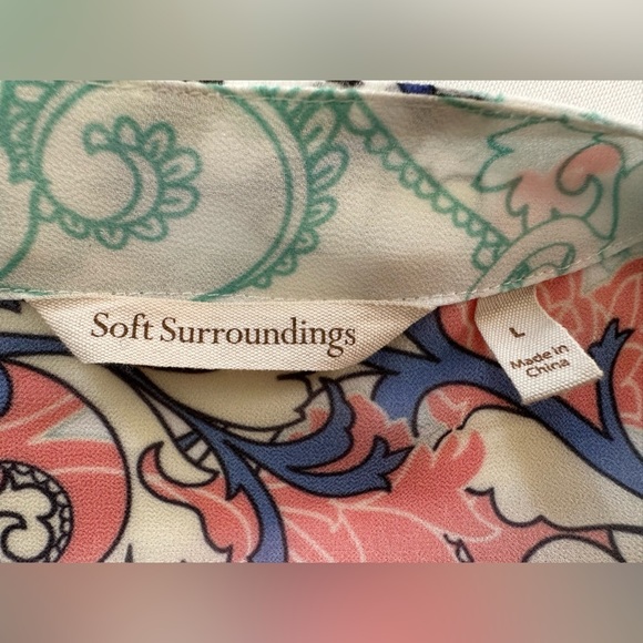 Soft Surroundings Colorful Paisley Open Front Cardigan (755) - Picture 12 of 13